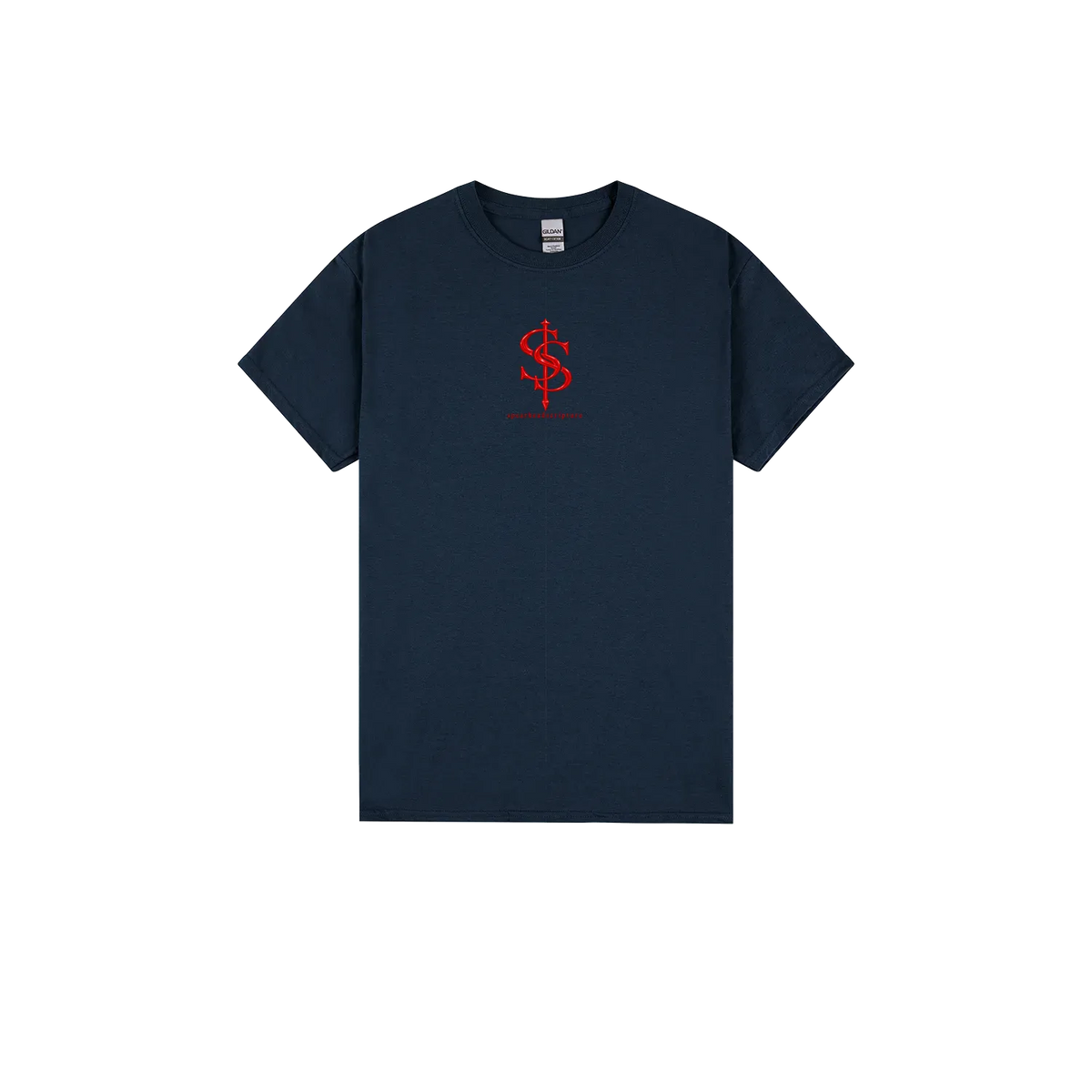 Every Knee Will Bow Tee in Navy, front view