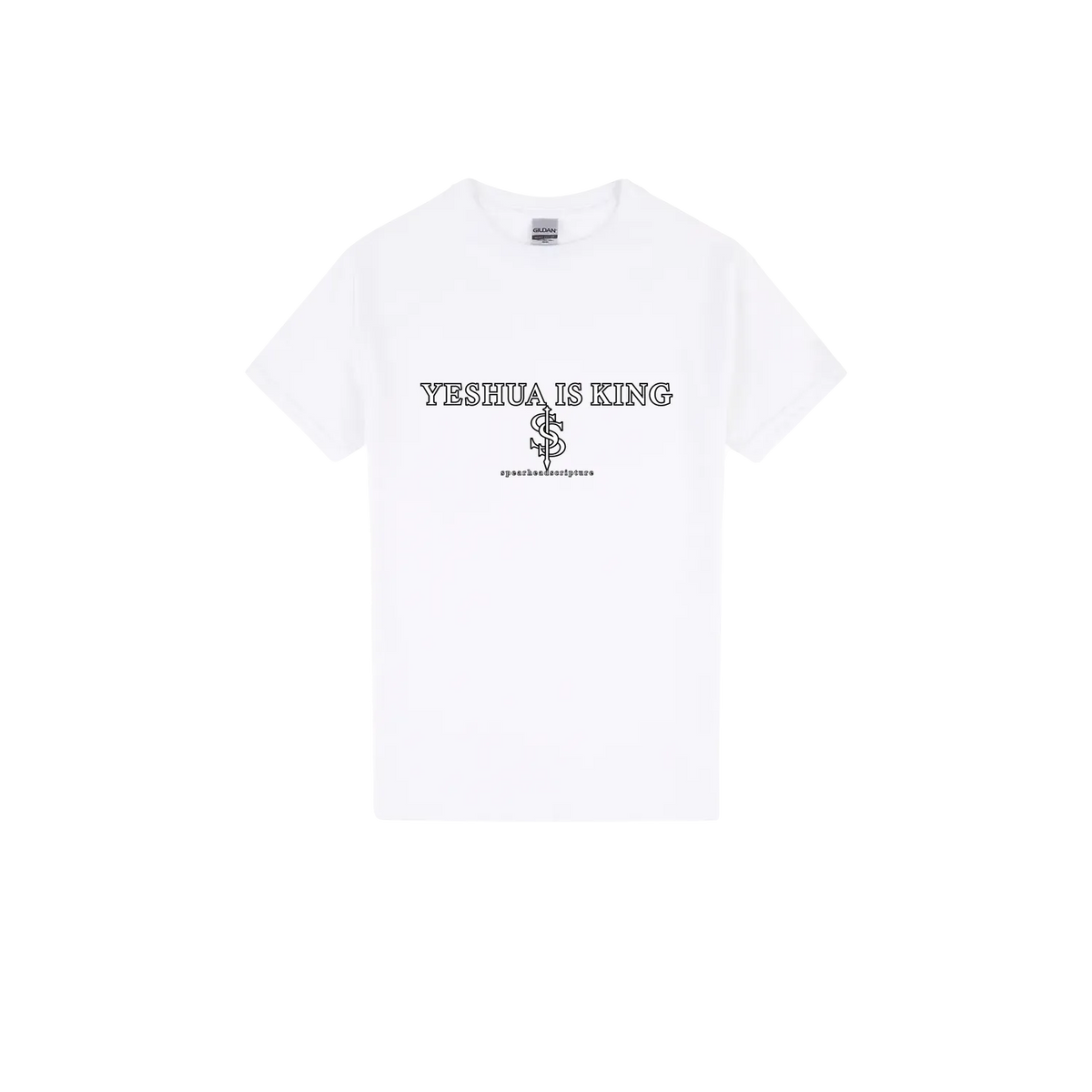 Yeshua Is King Tee in White, front view